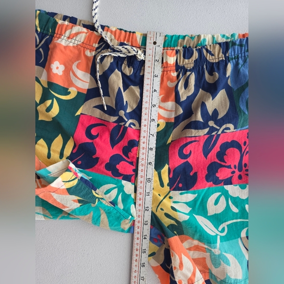 Vibrant Retro Y2K Tropical Patchwork Floral Swim Trunks - Dopamine Dressing - Picture 12 of 13